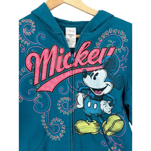 Disney Mickey‎ Mouse zip up Jacket Womens Sized M Casual Embroidered Relaxed Y2K - Picture 3 of 9